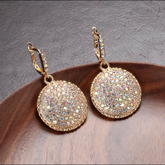 None Jewelry - New Big Colorful Crystal Drop Earrings